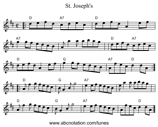St. Joseph's - staff notation