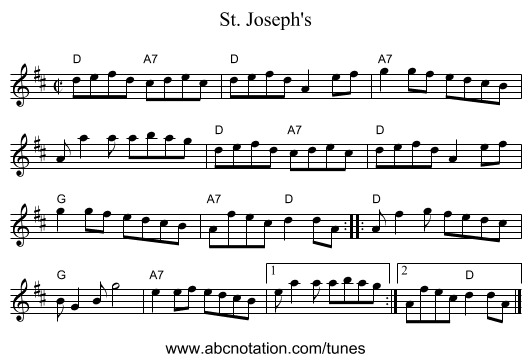 St. Joseph's - staff notation