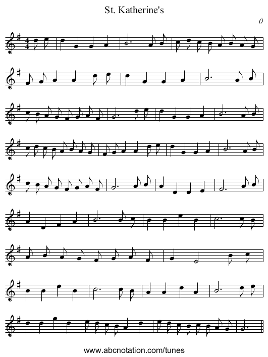 St. Katherine's - staff notation