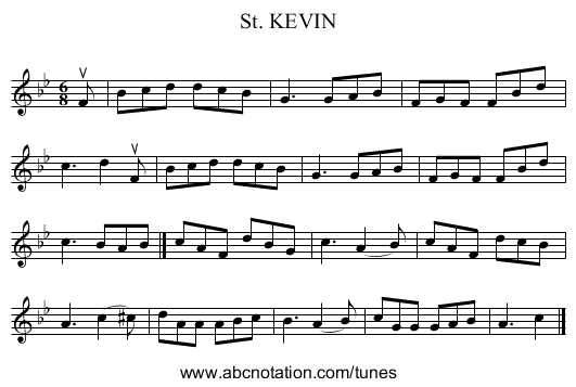 St. KEVIN - staff notation