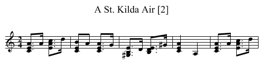 St. Kilda Air [2], A - staff notation