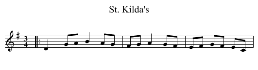 St. Kilda's - staff notation
