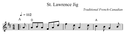 St. Lawrence Jig - staff notation