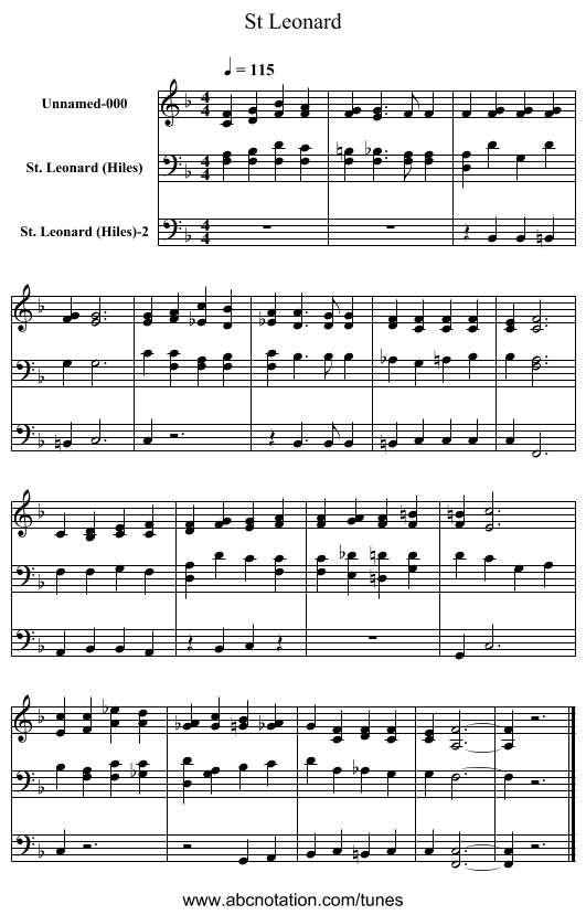 St Leonard - staff notation