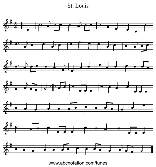 St. Louis - staff notation