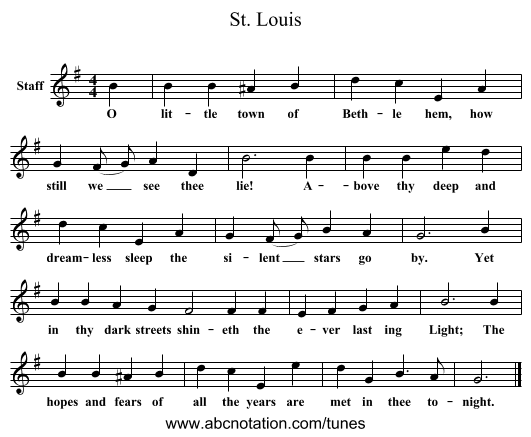 St. Louis - staff notation
