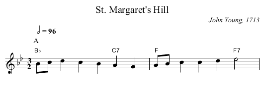 St. Margaret's Hill - staff notation