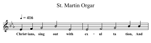 St. Martin Orgar - staff notation