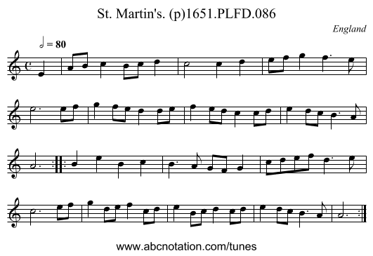 St. Martin's. (p)1651.PLFD.086 - staff notation