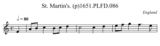 St. Martin's. (p)1651.PLFD.086 - staff notation