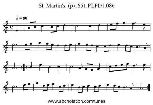 St. Martin's. (p)1651.PLFD1.086 - staff notation