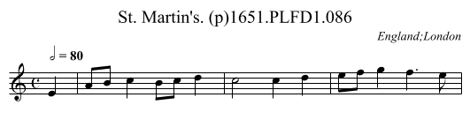 St. Martin's. (p)1651.PLFD1.086 - staff notation