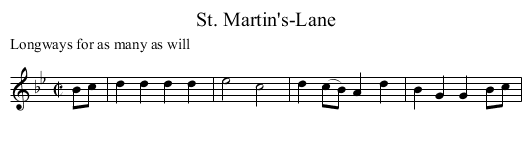 St. Martin's-Lane - staff notation