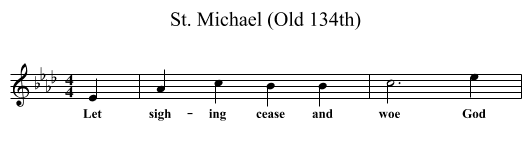 St. Michael (Old 134th) - staff notation