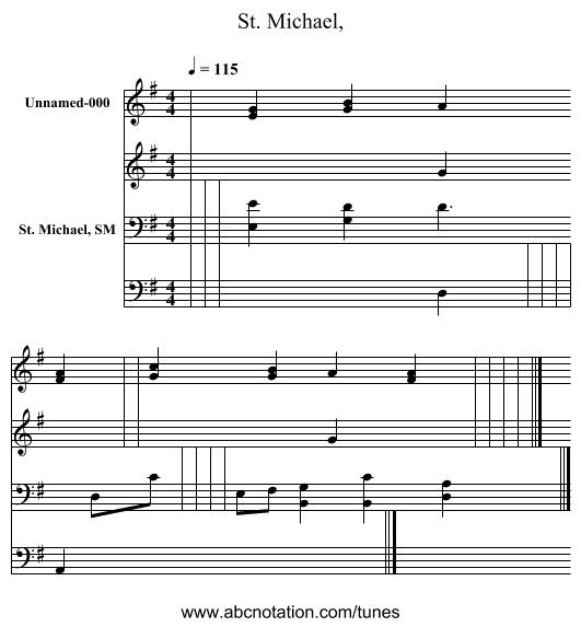 St. Michael, - staff notation