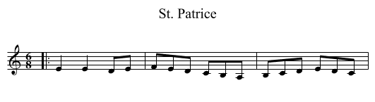 St. Patrice - staff notation