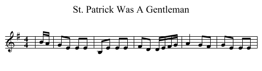 St. Patrick Was A Gentleman - staff notation