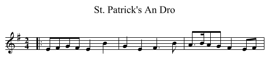 St. Patrick's An Dro - staff notation