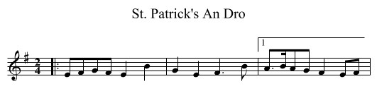 St. Patrick's An Dro - staff notation