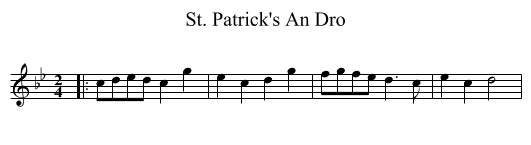 St. Patrick's An Dro - staff notation