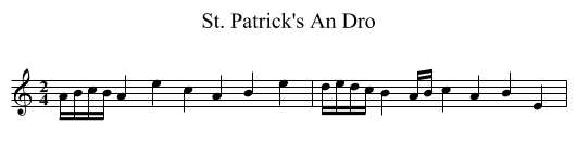 St. Patrick's An Dro - staff notation
