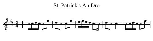 St. Patrick's An Dro - staff notation