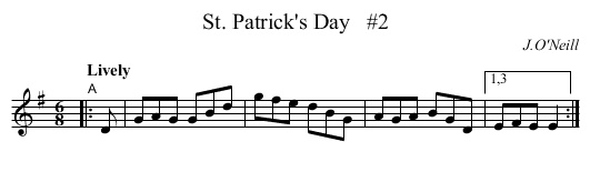 St. Patrick's Day   #2 - staff notation