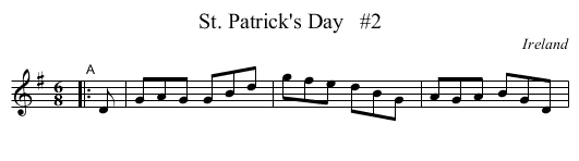 St. Patrick's Day   #2 - staff notation