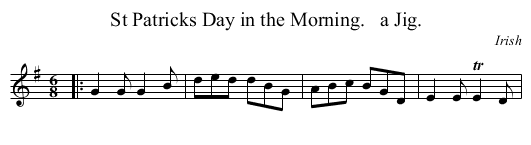 St Patricks Day in the Morning.   a Jig. - staff notation