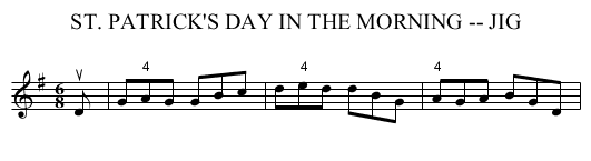 ST. PATRICK'S DAY IN THE MORNING -- JIG - staff notation