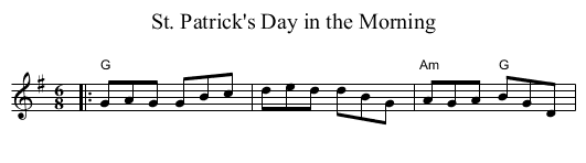 St. Patrick's Day in the Morning - staff notation