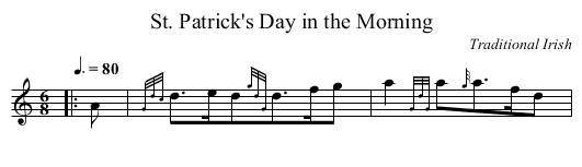 St. Patrick's Day in the Morning - staff notation