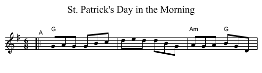 St. Patrick's Day in the Morning - staff notation