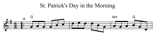 St. Patrick's Day in the Morning - staff notation