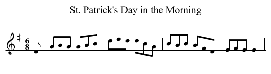 St. Patrick's Day in the Morning - staff notation