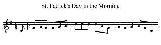 St. Patrick's Day in the Morning - staff notation
