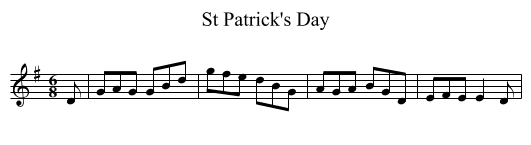 St Patrick's Day - staff notation
