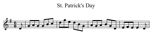 St. Patrick's Day - staff notation