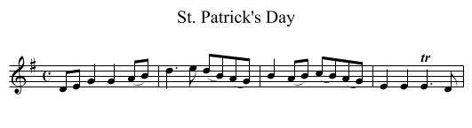 St. Patrick's Day - staff notation