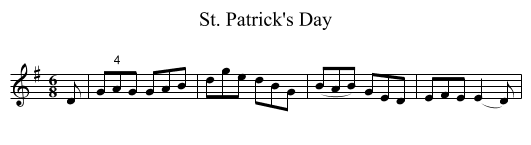 St. Patrick's Day - staff notation