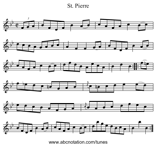 St. Pierre - staff notation