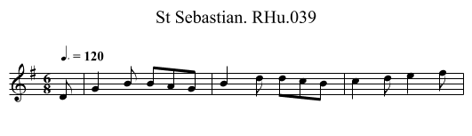 St Sebastian. RHu.039 - staff notation