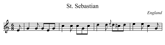 St. Sebastian - staff notation