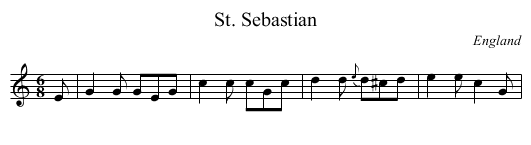 St. Sebastian - staff notation
