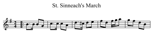 St. Sinneach's March - staff notation