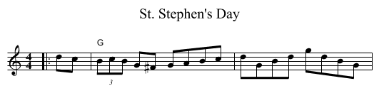 St. Stephen's Day - staff notation