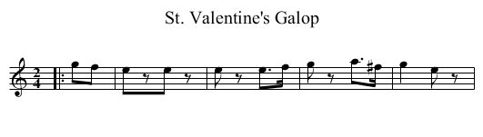 St. Valentine's Galop - staff notation