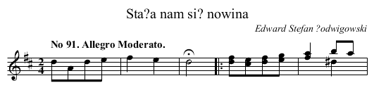Sta?a nam si? nowina - staff notation