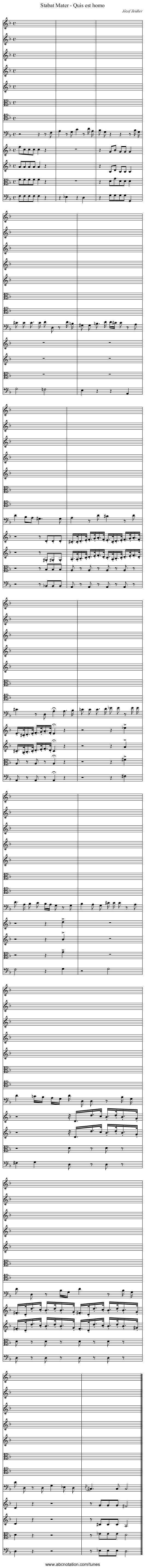Stabat Mater - Quis est homo - staff notation