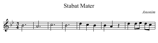 Stabat Mater - staff notation